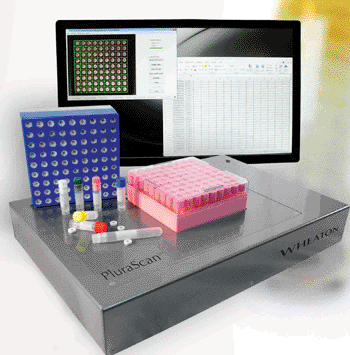 Image: The PluraScan barcode scanner (Photo courtesy of Wheaton Science Products).